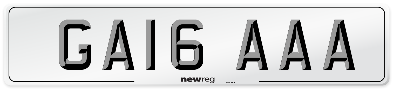 GA16 AAA Number Plate from New Reg